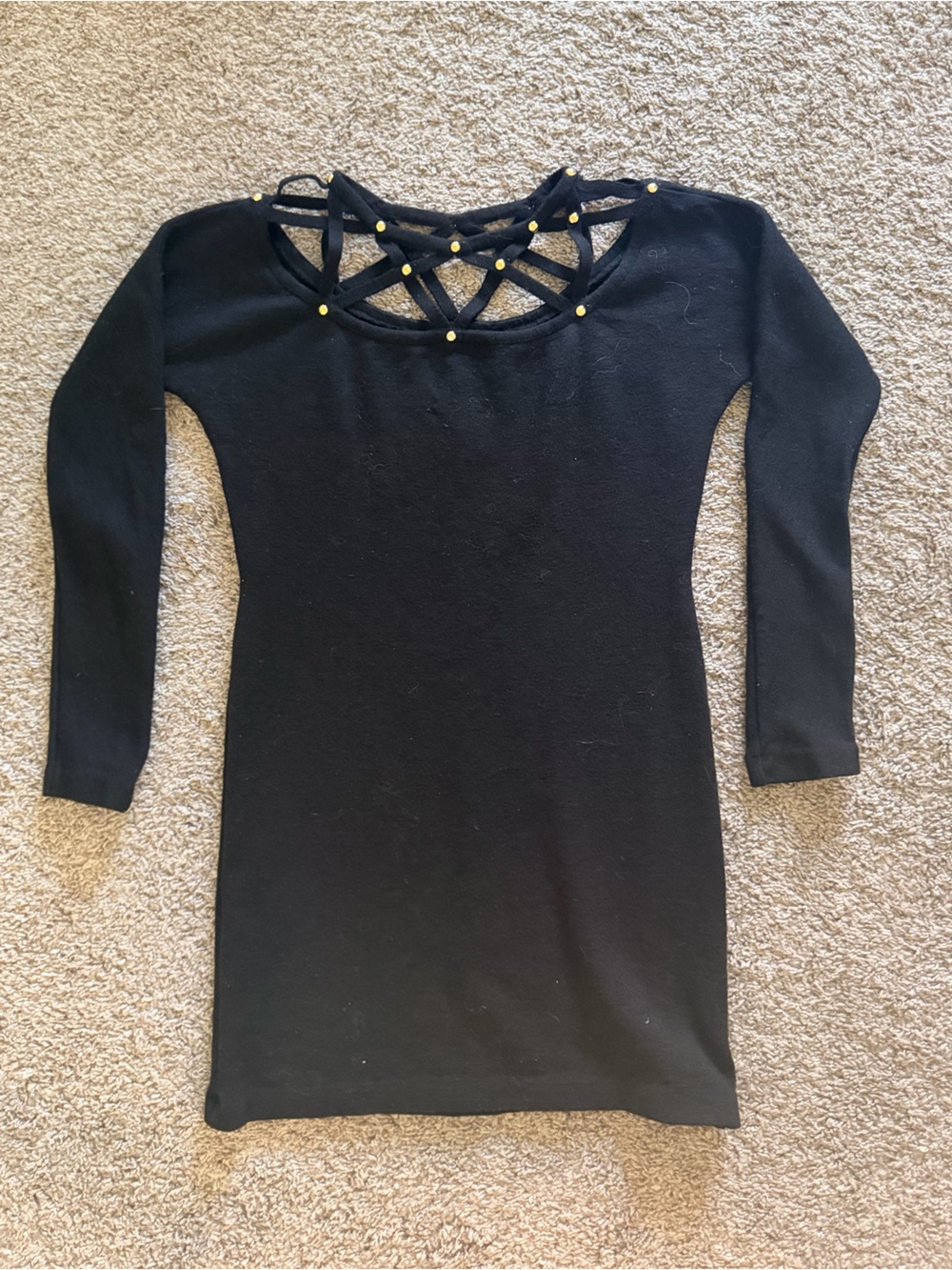 Black Long-Sleeve Cutout Detail dress
